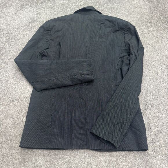 Guess Suit Blazer Jacket Mens Small Black Pinstriped Cotton Blend Single Vented - Picture 2 of 11